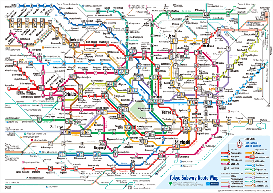 The Tokyo Metro map - a colorful maze